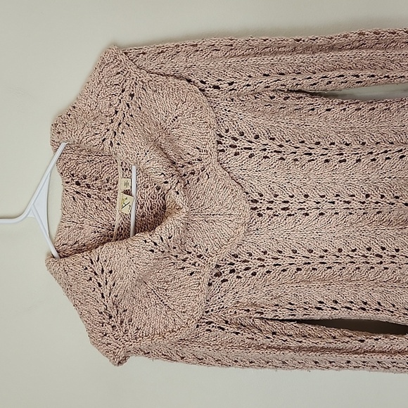 Anthropologie Robin knit crochet sweater cowl neck bell sleeve, flare Women's XS - Picture 2 of 7